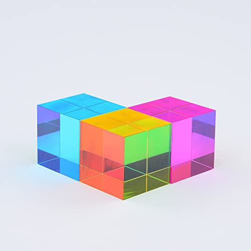 Image of CMY Cubes C Cube (50mm) - Cyan Hue Optical Color Cube - Diamond Polished - Teaches Subtractive Color Mixing - Educational /Scientific /Physics & Kinetic Art Desk Object