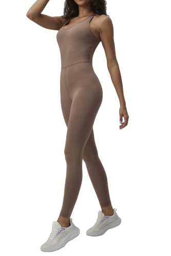 Image of LOVESOFT Workout Jumpsuits for Women Sleevesless Bodycon Backless Unitard