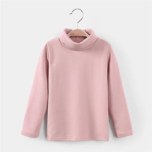 Betadog Girls Boys Long Sleeve Crewneck T-Shirt Tee Toddler Turtleneck Cotton Basic Warm Tops Shirts (Pink, 4-5 Years)3