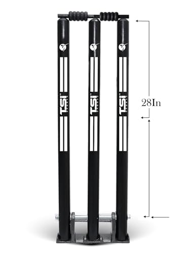 Image of Spring Back Wooden Stumps with Heavy Duty Base, with Heavy Duty Spring Stand Base Color Black Pack of 1PC