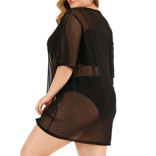 Traje de baño para mujer tipo pareo de playa con malla transparente 3