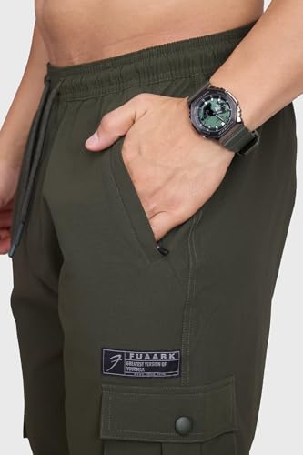 Image of FUAARK Script Regular Fit Sports and Gym Mens Cargo Joggers