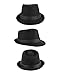 Imagen de FBBULES Elegante Sombrero de Jazz Sombrero Fieltro Panamá ala Ancha Hat Fedora Sombreros de Sombrerera Vestir Trilby Cap para Viaje Fiesta Boda Compras de Hombre Mujer