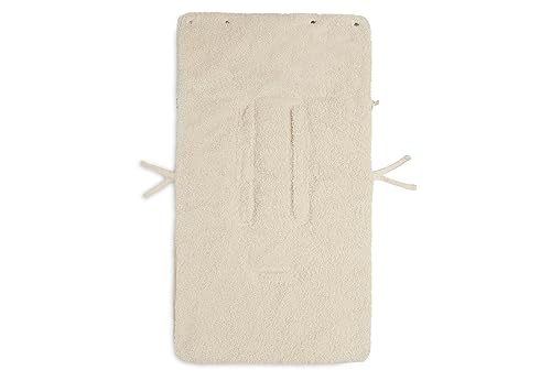 Jollein Fußsack Boucle Naturel - Teddy - Für Babyschale Kinderautositz Gruppe 0+ und Kinderwagen - Für 3-Punkt- und 5-Punkt-Gurt - Cremefarben