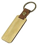 Porte-clés personnalisé en cuir PU et bois, idéal pour personnaliser et graver - Un cadeau personnalisé pour vos amis, votre partenaire ou votre famille.