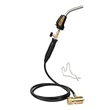 ICOOL Propane Torch with Hose, Mapp Gas Torch with Valve, Trigger Start Maximum Temperature 3600℉, CGA600 Cylinder Connection, Welding Torch for Soldering, Plumbing, HVAC (Includes Cylinder Clip)