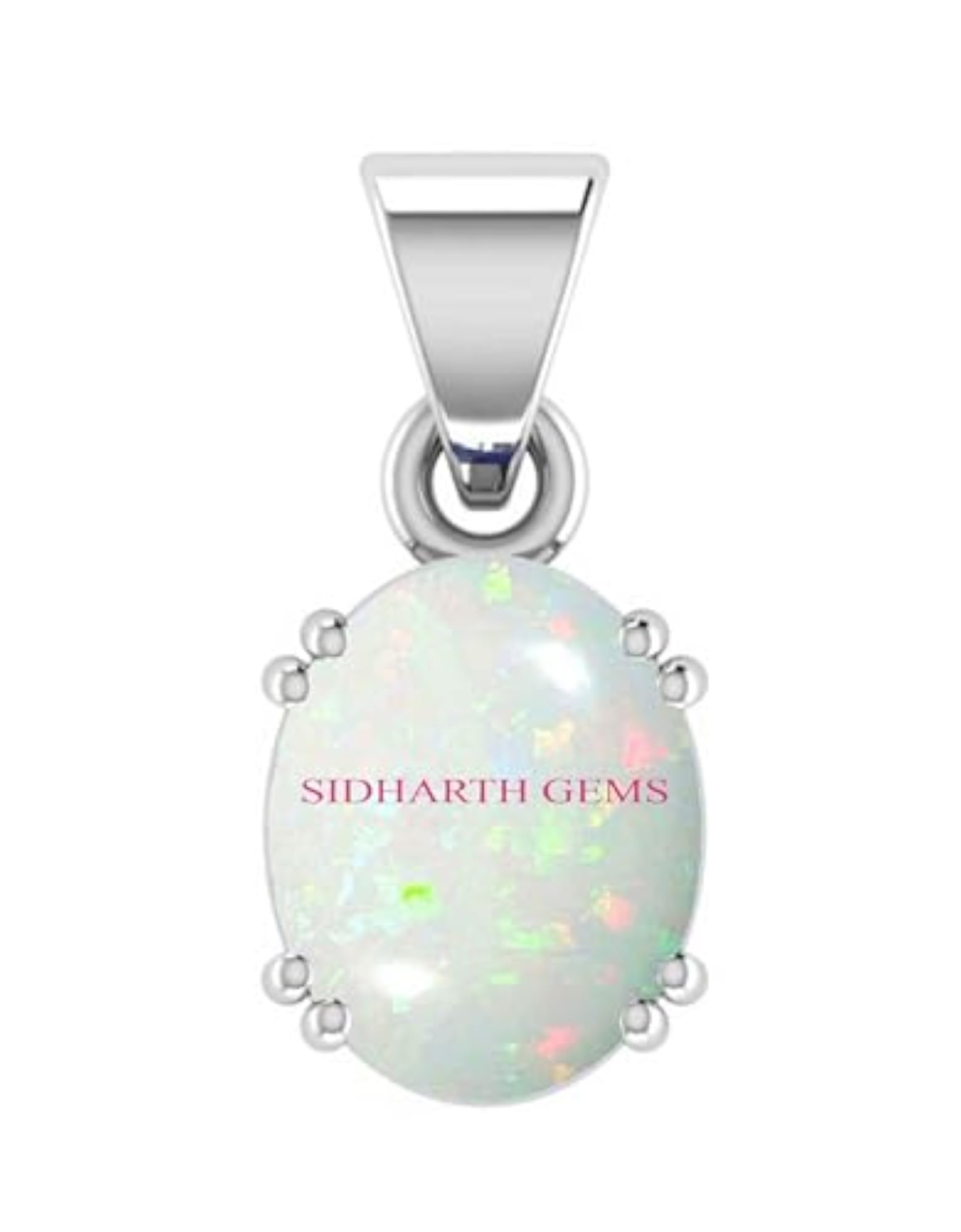 Natural White Opal Silver Plated Pendant Locket, 3.25 Ratti