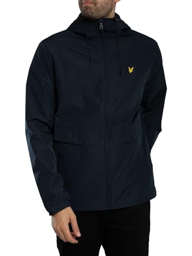 Image of Lyle & Scott Men's Lightweight Hooded Zip Through Jacket, Dark Navy, L