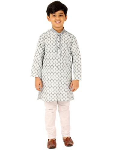 Image of Pro-Ethic Style Developer Boy's Cotton Embellished Kurta Pajama For Baby Kids Ethnic Wear (S-167)