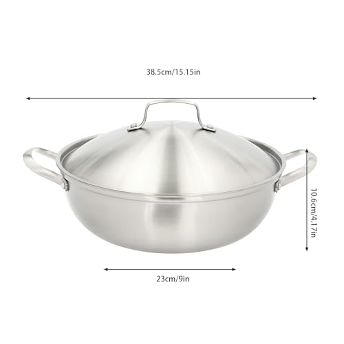 Wok en acier inoxydable avec couvercle et poêle induction - 4