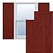 Ekena Millwork TFP102FH12X030MR True Fit PVC Two Equal Panel Farmhouse Fixed Mount Shutters w/Z-Bar, (Per Pair-Hardware Not Included), 12"W x 30"H, Pepper Red