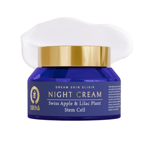 Image of Tatha Dream Skin Elixir Night Cream with Swiss Apple & Lilac Stem Cells | Anti-Aging, Firming & Brightening | Hydration, Barrier Repair & Protection from Stress & Pollution| For All Skin Type