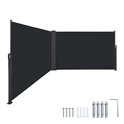 Froadp Auvents de Véranda Extérieur, 180x600cm Stores Latéral Extensible pour Patio, Paravent écran en Polyester Résistant, Brise Vue Rétractable pour...
