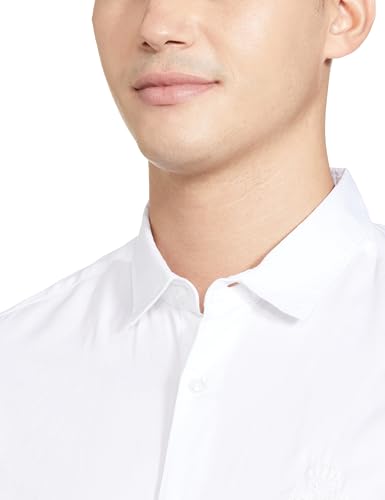 Image of The Indian Garage Co Men Regular Fit Placement Embroidered Full Sleeves Spread Collar Casual Shirt