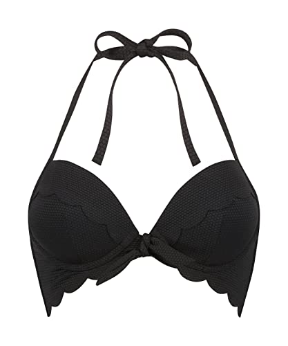 Hunkemöller Vorgeformtes Push-up Bügel-Bikinitop Scallop Cup A - E - Nero...