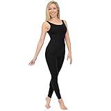 Stretch is Comfort Women's Teamwear Cotton Tank Unitard Black Medium