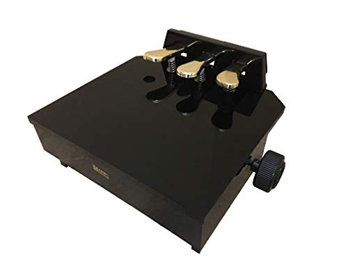 Wood Adjustable Piano Pedal Extender Bench in Ebony with 3 Pedals