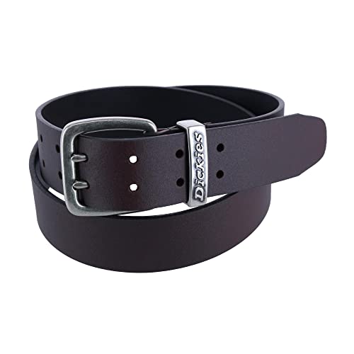 Dickies Men's Leather Two Prong Casual 1 1/2 Inch Belt Black