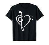Love Music - Treble and Bass Clef Heart T-Shirt T-Shirt