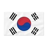 Material und Design: Dieses Gesichtshandtuch besteht aus Polyesterfasergewebe, und die bedruckte Seite der Flagge der Republik Korea verwendet ein einzigartiges Mikrofasergewebe, das lebendige und langlebige Farben gewährleistet