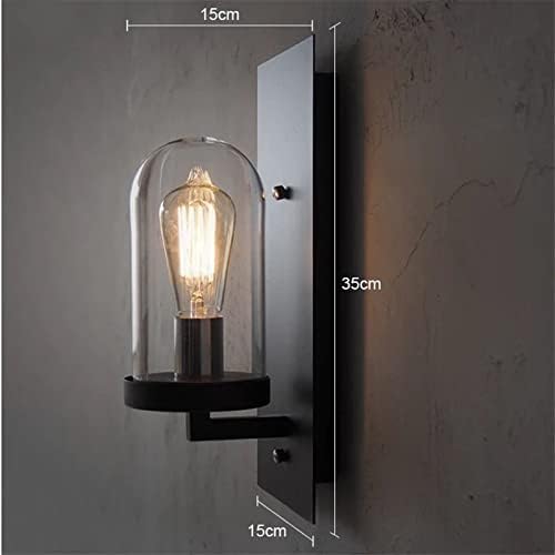 アメリカンシンプルなLEDウォールランプヨーロッパのレトロな鉄ガラスウォールランプキッチンバルコニー廊下レストラン照明器具、モダンな