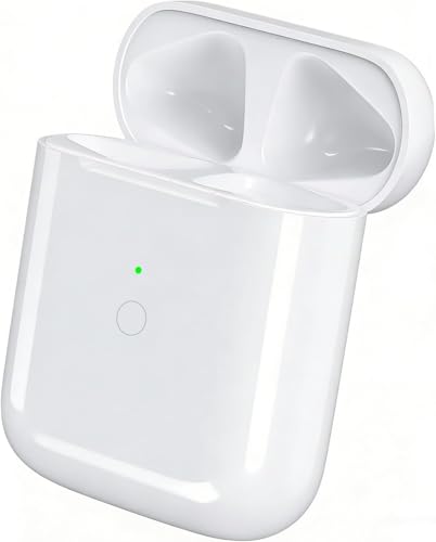 Replacement Charging Case for AirPods 1st/ 2nd Generation Wireless Charger Case for Air Pod 1/2 Gen Support Bluetooth Pairing Sync Button No Earbuds (L-Port)