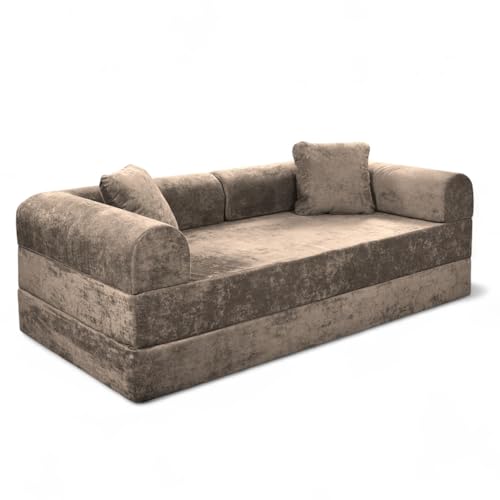 El Mejor Listado de Sofa Cama Moderno para comprar hoy. 43 Naap Concept Sofá Cama Teddy Catch | Diseño Convertible | Hecho 100% de Espuma | Comodidad y Versatilidad | 200x100x65 cm (Taupe)