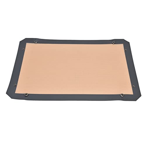 Tapete de silicona para hornear, grueso, resistente al calor, reutilizable, inofensivo, con borde gris y amarillo. (METRO)