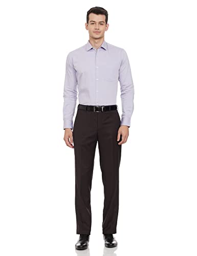 Image of Park Avenue Men's Poly Viscose Blend Solid Pattern Smart Fit Flat Front Formal Trouser
