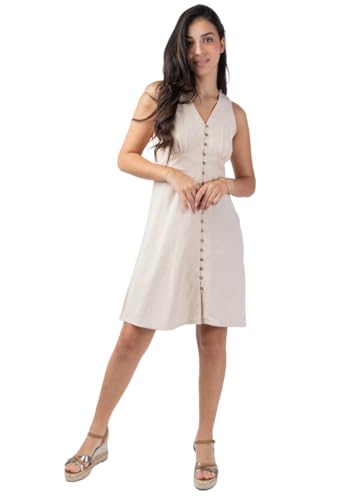 Robe courte sans manches Maurine beige idéale pour vos sorties d'été