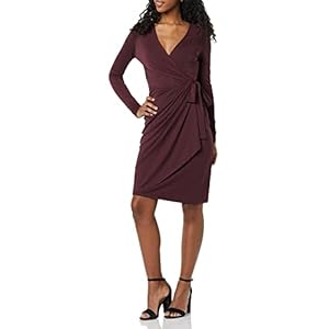 Amazon Essentials Women’s Long Sleeve Classic Wrap Dress (Available in Plus Size)