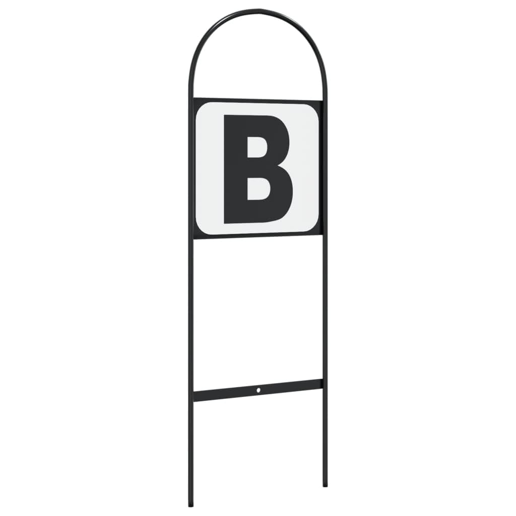 Lot de 8 marqueurs de dressage en acier avec lettres A B C E F H K M Résistant aux intempéries et robuste 22,5 x 69,5 cm Idéal pour terrain d'équitation, tournoi et équipement d'extérieur