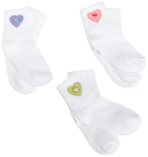 Jefferies Socks Big Girls' Hearts Applique (Pack of 3)