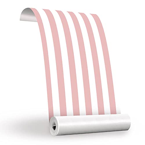 Papel De Parede Adesivo Infantil Lavável Listrado Rosa Heloísa