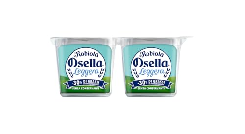 Fattorie Osella, Robiola Leggera, Formaggio Fresco con -30% Grassi rispetto alla Robiola Classica, con Latte Italiano a Km 0, senza Conservanti, adatto ai Vegetariani, 2x90g