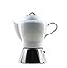 Produktbild Moka Consorten Italienischer Espressokocher »Nicole« | Edelstahl und weißes Porzellan | Höhe: 16 cm | Füllmenge: 210 ml | Made in Italy