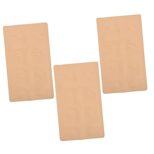 Beavorty 3pcs Simulated Practice Skin for Microblading Eyeliner Double-sided Silicone Training Material for Beginners