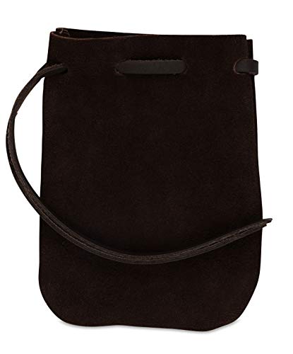 Recreación medieval de bolsa de cuero con cordón para monedas, para medicina o tabaco. Fabricado en Estados Unidos.Por Nabob Leather