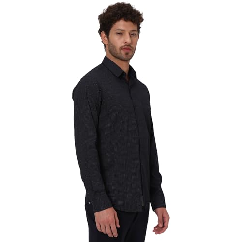 Image of MUFTI Men's Printed Slim Fit Cotton Casual Shirt with Spread Collar & Full Sleeve(Also Available in Plus Size) |Cotton Casual Shirt for Men | Casual Shirt for Men