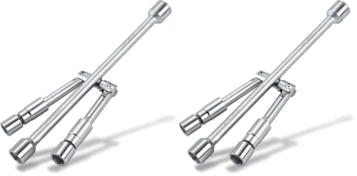 Image of CARTMAN 14 Inch Universal Folding Lug Wrench 4 Way Tire Iron Wrench (Pack of 2)