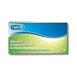 Care Children Constipation Relief Suppositories, Relief of Occasional Constipation, Stimulate Bowel Movement, Suitable for Children 1+, Glycerol BP 70% 2g, 12 Tablets