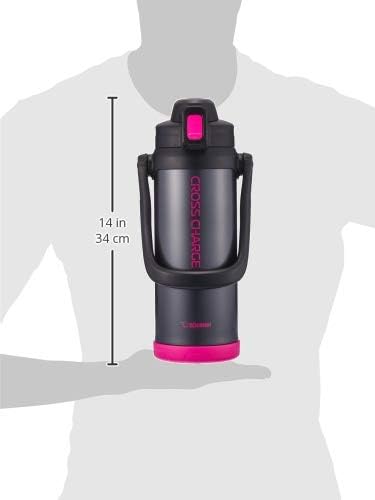 Miniatura 6 de Zojirushi SD-BD20-BP20-BP2060ml Botella de agua, bebida directa, tipo deportivo, botella tipo jarra de acero inoxidable, 0.6 galones (2.06 L), rosa