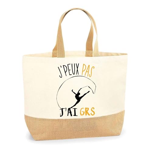 Sac GRS J'peux pas pour vos courses et sorties plage en toile de jute