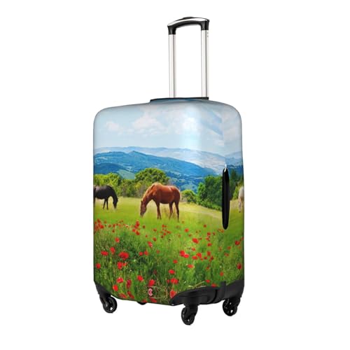 Housse de bagage de voyage pliable blanche motif chevaux valise taille M