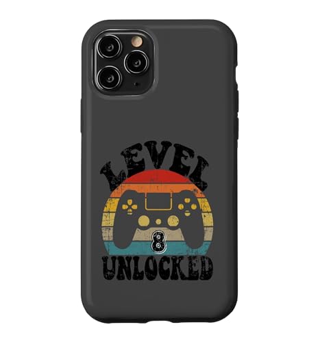Level Eight Unlocked 8th Birthday Tee Video Game 8 Year Old �X�}�z�P�[�X iPhone 11 Pro �p
