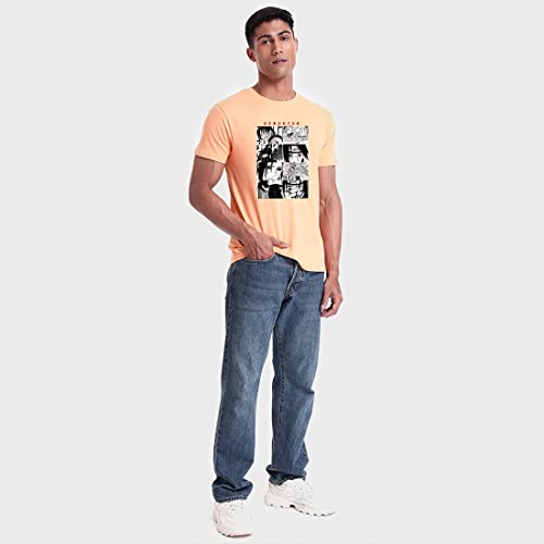 Image of Bewakoof Men's Graphic Printed Regular Fit Half Sleeve Round Neck Cotton T-Shirt