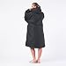 Unisex Outdoor-Wickelmantel, langärmelig, winddicht und wasserdicht, mit Kapuze, für Strand, Wildschwimmen, Surfen und Spazierengehen, übergroß, schnell trocknend, Schwarz , S-M