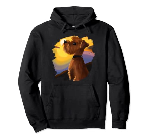 Arte de perro escocés Norfolk Terrier Sunset Vintage Retro Sudadera con Capucha