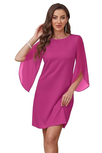 Image of RUMIA Womens Cocktail Dresses Flutter Sleeve Wedding Guest Dresses for Women 2026 Trendy