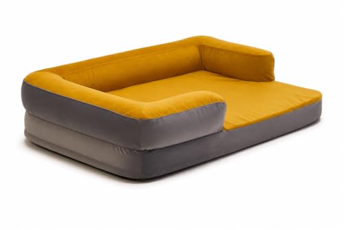 Image of Cutepups Orthopedic Dog Bed Comfortable Dog Mattress for Sleeping, Washable Cover and Non-Slip Bottom Pet Bed for Dogs (3XL Size Yellow and Grey)